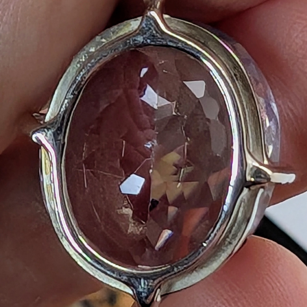 Natural Pink Amethyst Pendant S925 Sterling Silver Pendant - Picture 11 of 11